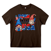 Chocolate Brown born in the usa Heavy Core Tee - Zillion Design Studio