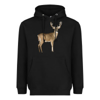 Black white tailed buck deer Heavyweight Hoodie - LillyAllenDesigns