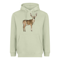 Matcha white tailed buck deer Heavyweight Hoodie - LillyAllenDesigns