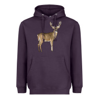 Plum white tailed buck deer Heavyweight Hoodie - LillyAllenDesigns