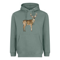Sage white tailed buck deer Heavyweight Hoodie - LillyAllenDesigns