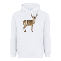 White white tailed buck deer Heavyweight Hoodie - LillyAllenDesigns