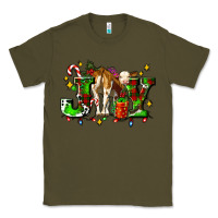 Army Green joy with baby cow and christmas gifts mistletoe Classic Tee - AdoDesignShop
