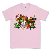Bubblegum Pink joy with baby cow and christmas gifts mistletoe Classic Tee - AdoDesignShop
