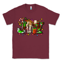 Burgundy joy with baby cow and christmas gifts mistletoe Classic Tee - AdoDesignShop