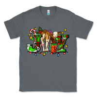 Charcoal Heather joy with baby cow and christmas gifts mistletoe Classic Tee - AdoDesignShop