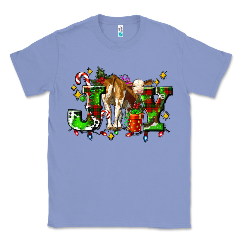 Joy With Baby Cow And Christmas Gifts Mistletoe Classic Tee by AdoDesignShop | Teevron
