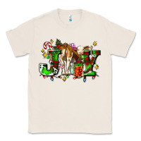 Natural joy with baby cow and christmas gifts mistletoe Classic Tee - AdoDesignShop