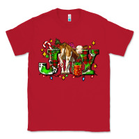 Red joy with baby cow and christmas gifts mistletoe Classic Tee - AdoDesignShop