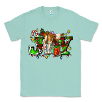Seafoam joy with baby cow and christmas gifts mistletoe Classic Tee - AdoDesignShop