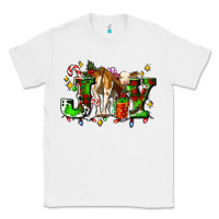 White joy with baby cow and christmas gifts mistletoe Classic Tee - AdoDesignShop