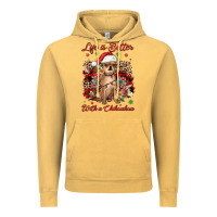 Vintage Mustard christmas life is better with a chihuahua Vintage Hoodie - JahusDesignShop