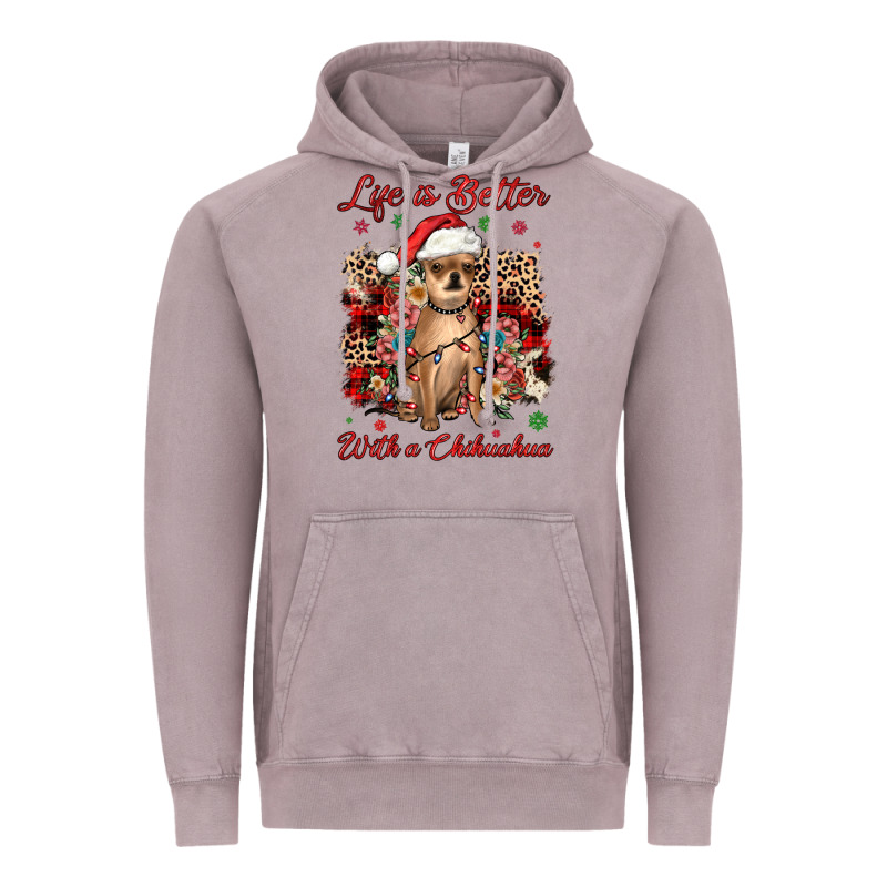Christmas Life Is Better With A Chihuahua Vintage Hoodie by JahusDesignShop | Teevron