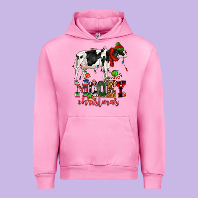 Mooey Christmas Cow Urban Hoodie Designed By Cowgirlartshop