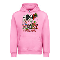 Fuchsia Pink mooey christmas cow Urban Hoodie - CowGirlArtShop