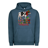 Pigment Midnight Navy mooey christmas cow Urban Hoodie - CowGirlArtShop