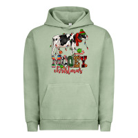 Pigment Oil Green mooey christmas cow Urban Hoodie - CowGirlArtShop