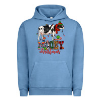 Pigment Pebble Blue mooey christmas cow Urban Hoodie - CowGirlArtShop