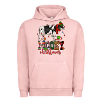 Pigment Salmon mooey christmas cow Urban Hoodie - CowGirlArtShop