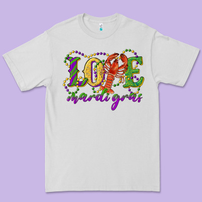 Love With Crawfish Mardi Gras Premium Tee Designed By Ranaportraitstore