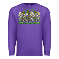 Purple st. patrick's day skeletons drink drank drunk Premium Sweatshirt - Artiststas