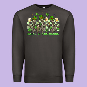 St. Patrick's Day Skeletons Drink Drank Drunk Premium Sweatshirt Designed By Artiststas