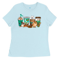 Baby Blue dog coffee cups Ladies Tee - texasbilliewilder