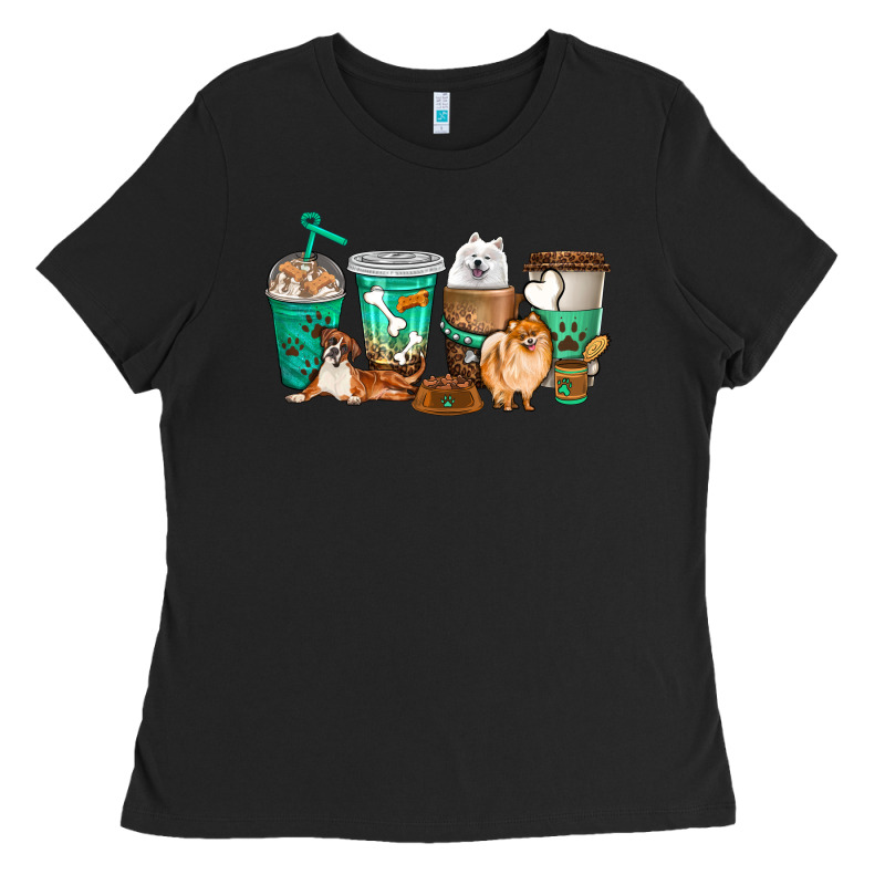 Dog Coffee Cups Ladies Tee by texasbilliewilder | Teevron
