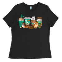 Black dog coffee cups Ladies Tee - texasbilliewilder