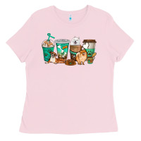 Bubblegum Pink dog coffee cups Ladies Tee - texasbilliewilder