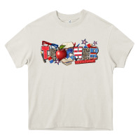 Cream American teacher Heavy Core Tee - Zillion Design Studio