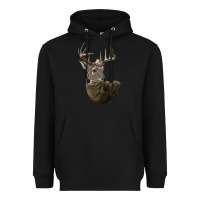 Black white tailed buck deer head Heavyweight Hoodie - LillyAllenDesigns
