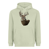 Matcha white tailed buck deer head Heavyweight Hoodie - LillyAllenDesigns