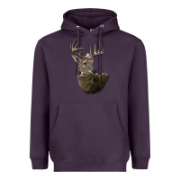 Plum white tailed buck deer head Heavyweight Hoodie - LillyAllenDesigns
