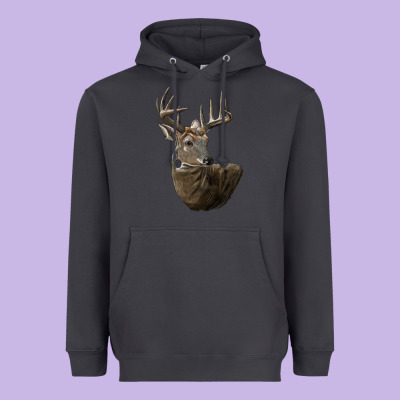 White Tailed Buck Deer Head Heavyweight Hoodie Designed By Lillyallendesigns
