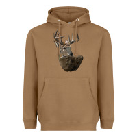 Toasted Coconut white tailed buck deer head Heavyweight Hoodie - LillyAllenDesigns