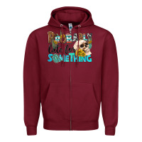 Burgundy probably late for something Zipper Hoodie - NancyCooperArtShop