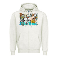 Oatmeal Heather probably late for something Zipper Hoodie - NancyCooperArtShop