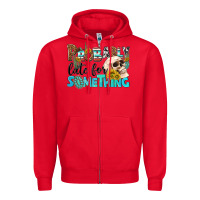 Red probably late for something Zipper Hoodie - NancyCooperArtShop