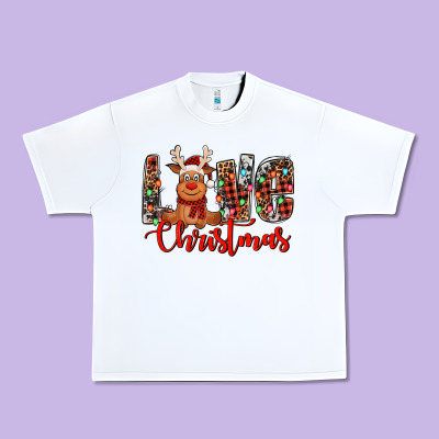Love Christmas Reindeer Urban Heavy Tee Designed By Jasminsmagicworld