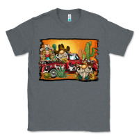 Charcoal Heather western truck cowboy gnome background Classic Tee - BarkalooDesign