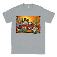 Heather Grey western truck cowboy gnome background Classic Tee - BarkalooDesign