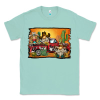 Seafoam western truck cowboy gnome background Classic Tee - BarkalooDesign