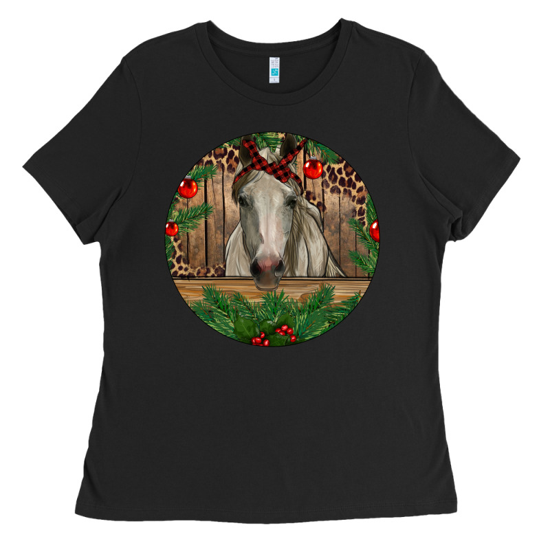 Christmas Horse Ladies Tee by RanaPortraitStore | Teevron