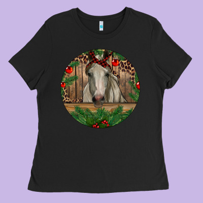 Ladies Tee Christmas Horse