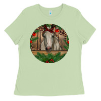 Matcha Christmas Horse Ladies Tee - RanaPortraitStore