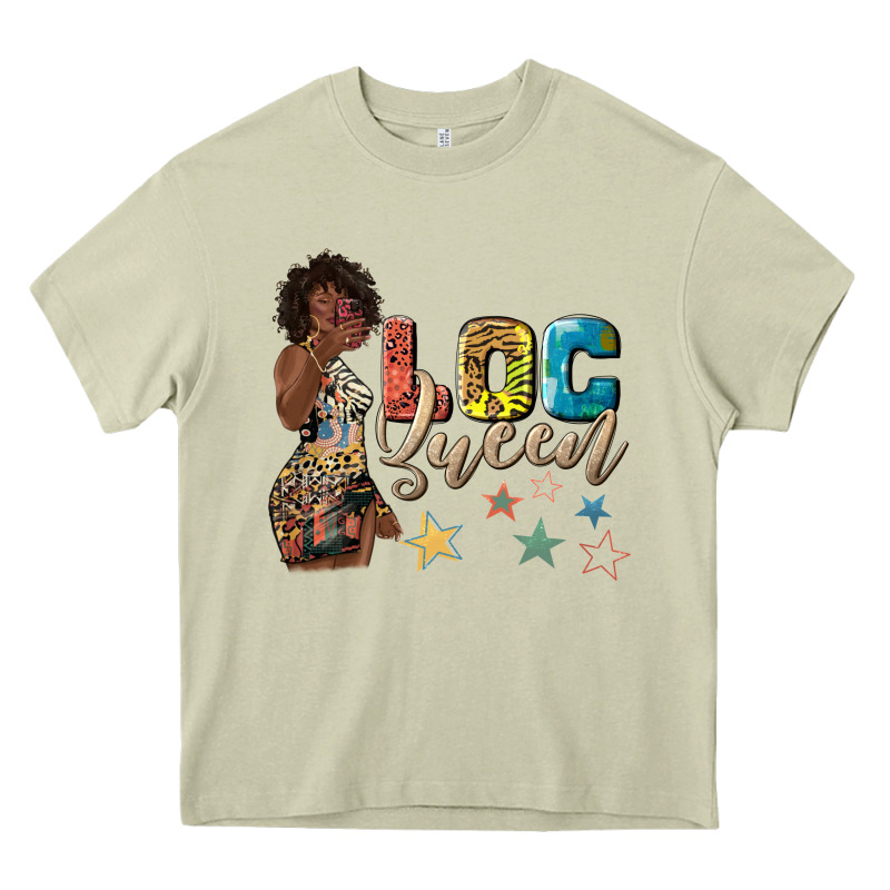 Afro Woman Loc Queen Heavy Core Tee by texasbilliewilder | Teevron