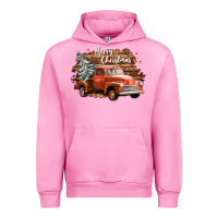 Fuchsia Pink merry christmas truck Urban Hoodie - CowGirlArtShop