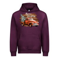 Mauve Wine merry christmas truck Urban Hoodie - CowGirlArtShop