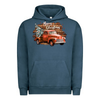 Pigment Midnight Navy merry christmas truck Urban Hoodie - CowGirlArtShop